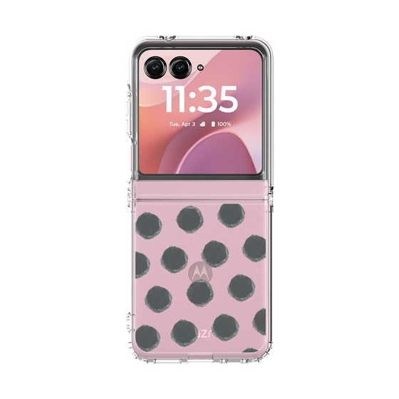 クリアケース［ オリジナル - 推し色水玉 - ブラック ］