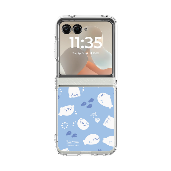 クリアケース［ しろたん - 泳ぎ柄 ］