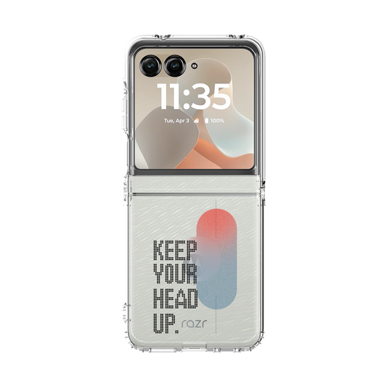 クリアケース［ オリジナル - ドットオーバーレイ - KEEP YOUR HEAD UP/A ］