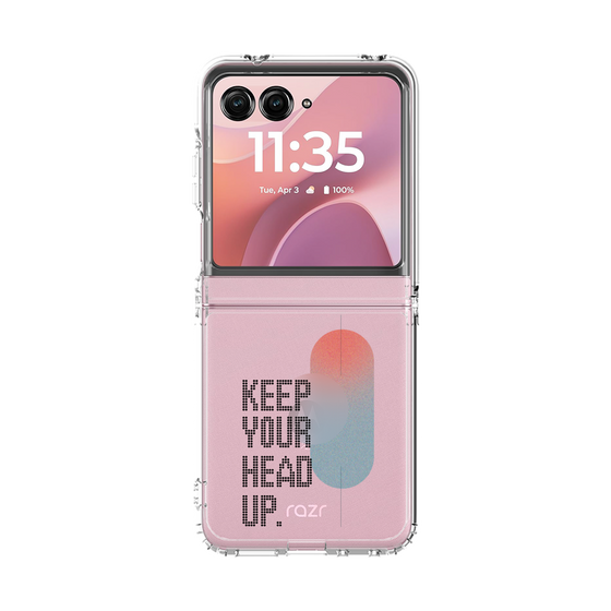 クリアケース［ オリジナル - ドットオーバーレイ - KEEP YOUR HEAD UP/A ］