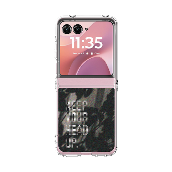 クリアケース［ オリジナル - ドットオーバーレイ - KEEP YOUR HEAD UP/B ］