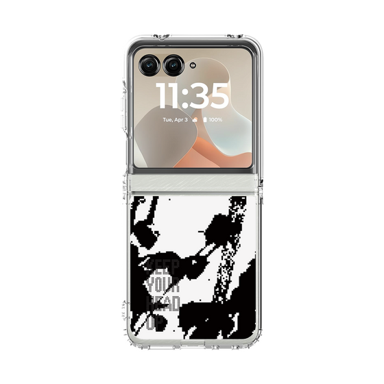 クリアケース［ オリジナル - ドットオーバーレイ - KEEP YOUR HEAD UP/C ］