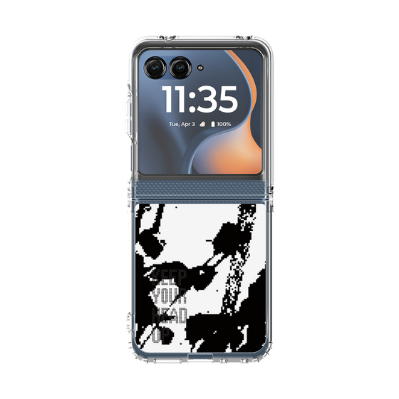 クリアケース［ オリジナル - ドットオーバーレイ - KEEP YOUR HEAD UP/C ］