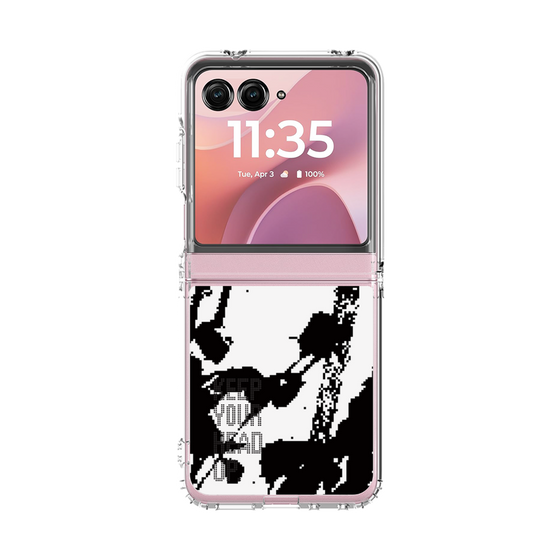 クリアケース［ オリジナル - ドットオーバーレイ - KEEP YOUR HEAD UP/C ］