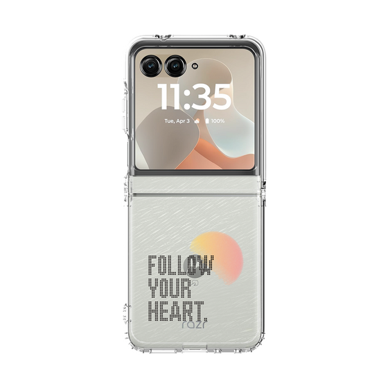 クリアケース［ オリジナル - ドットオーバーレイ - FOLLOW YOUR HEART/A ］