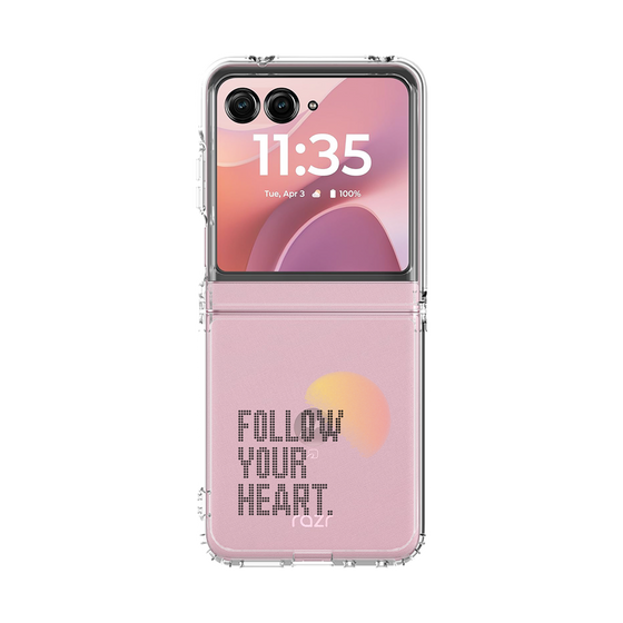 クリアケース［ オリジナル - ドットオーバーレイ - FOLLOW YOUR HEART/A ］