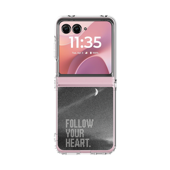 クリアケース［ オリジナル - ドットオーバーレイ - FOLLOW YOUR HEART/B ］