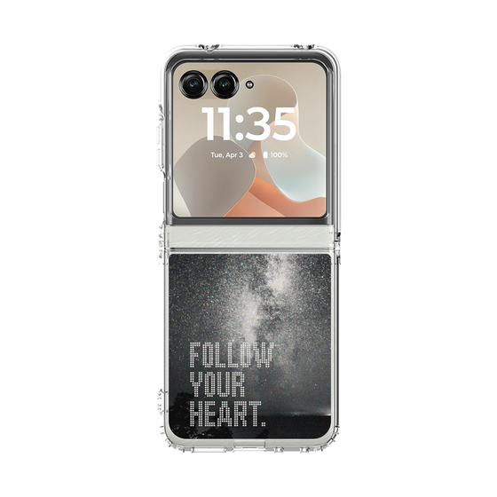 クリアケース［ オリジナル - ドットオーバーレイ - FOLLOW YOUR HEART/C ］