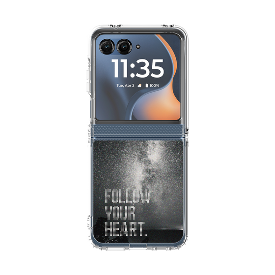 クリアケース［ オリジナル - ドットオーバーレイ - FOLLOW YOUR HEART/C ］
