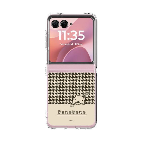 クリアケース［ ぼのぼの - ぼのぼのと千鳥格子 - ブラック ］