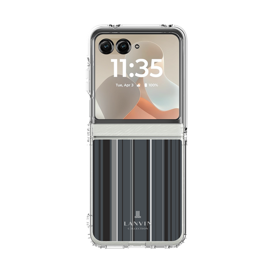 クリアケース［ LANVIN COLLECTION - ストライプ - グレー ］