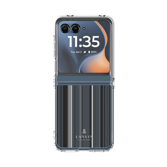 クリアケース［ LANVIN COLLECTION - ストライプ - グレー ］