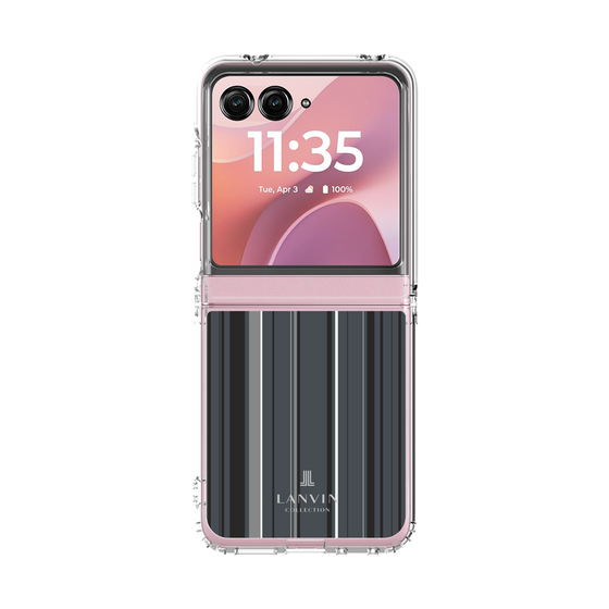 クリアケース［ LANVIN COLLECTION - ストライプ - グレー ］