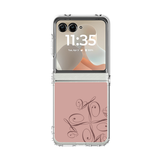 クリアケース［ LANVIN COLLECTION - 筆記体ロゴ - ピンクベージュ ］