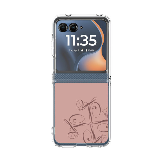 クリアケース［ LANVIN COLLECTION - 筆記体ロゴ - ピンクベージュ ］