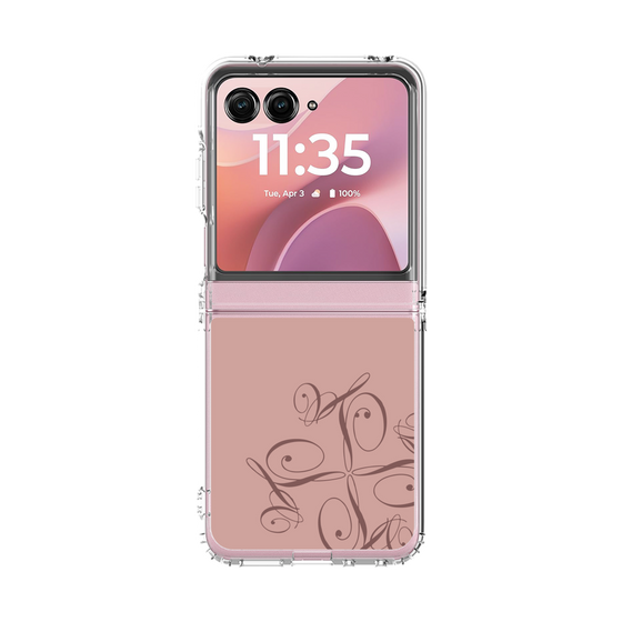 クリアケース［ LANVIN COLLECTION - 筆記体ロゴ - ピンクベージュ ］