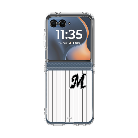 クリアケース［ 千葉ロッテマリーンズ - イニシャルロゴ - マリーンズストライプ ］