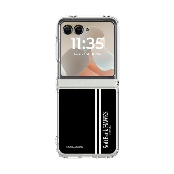 クリアケース［ 福岡ソフトバンクホークス - 縦ストライプ - ブラック ］