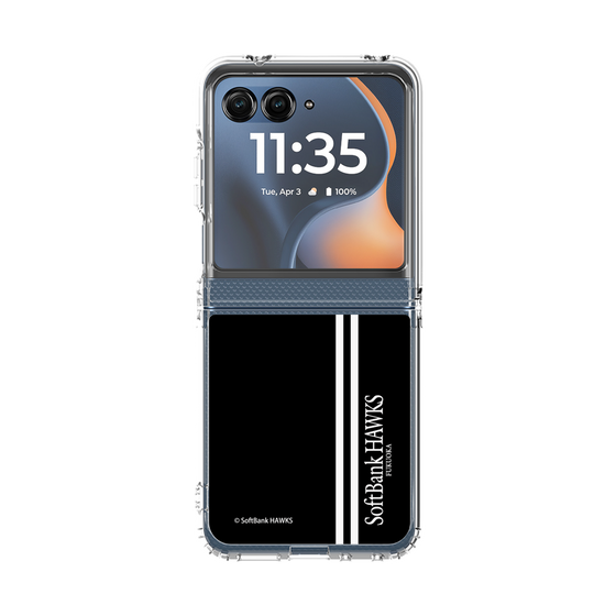 クリアケース［ 福岡ソフトバンクホークス - 縦ストライプ - ブラック ］