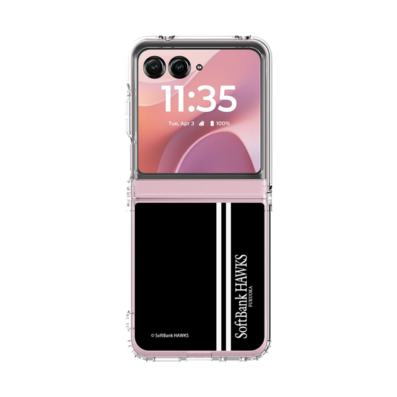 クリアケース［ 福岡ソフトバンクホークス - 縦ストライプ - ブラック ］