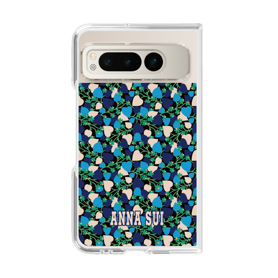 クリアケース［ ANNA SUI - HEARTS VINE - BLUE ］