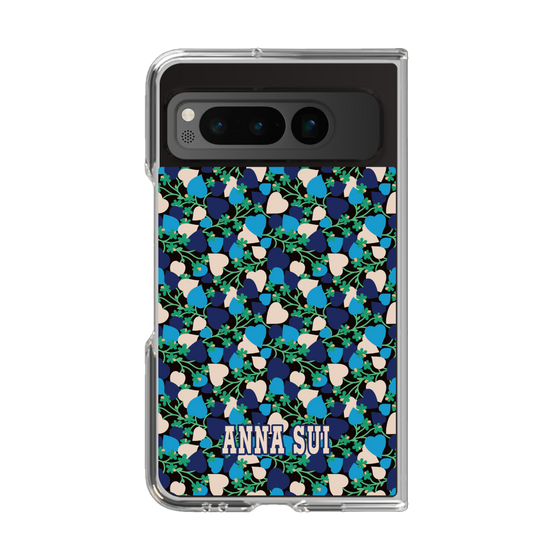 クリアケース［ ANNA SUI - HEARTS VINE - BLUE ］
