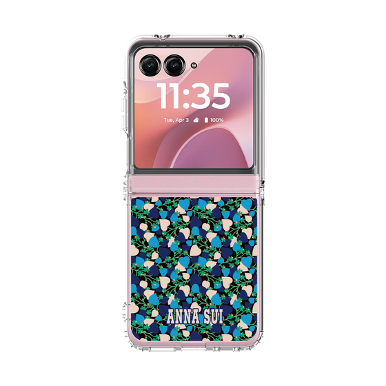 クリアケース［ ANNA SUI - HEARTS VINE - BLUE ］