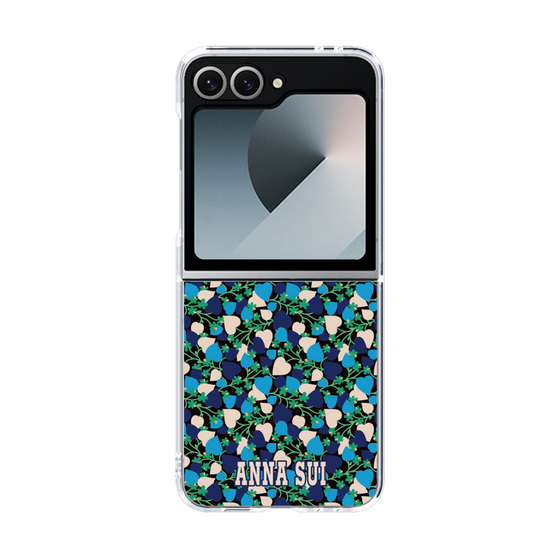クリアケース［ ANNA SUI - HEARTS VINE - BLUE ］