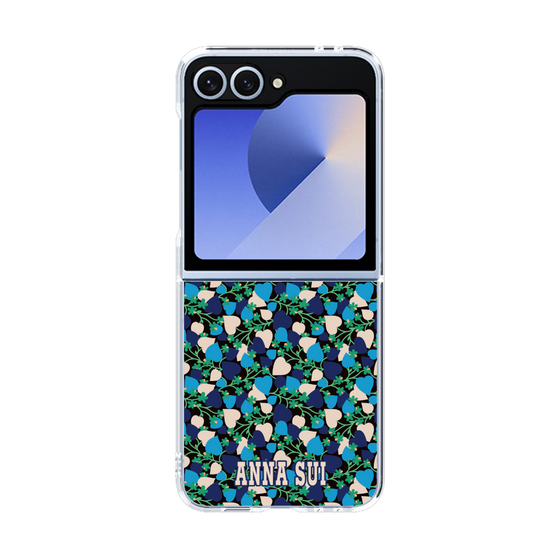 クリアケース［ ANNA SUI - HEARTS VINE - BLUE ］