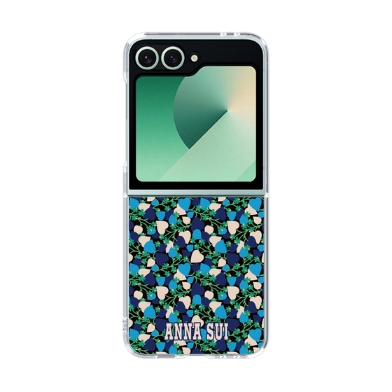 クリアケース［ ANNA SUI - HEARTS VINE - BLUE ］
