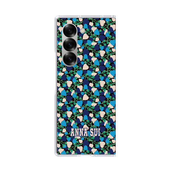 クリアケース［ ANNA SUI - HEARTS VINE - BLUE ］