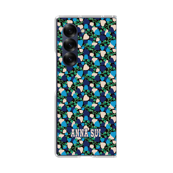 クリアケース［ ANNA SUI - HEARTS VINE - BLUE ］