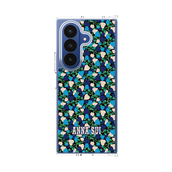 クリアケース［ ANNA SUI - HEARTS VINE - BLUE ］