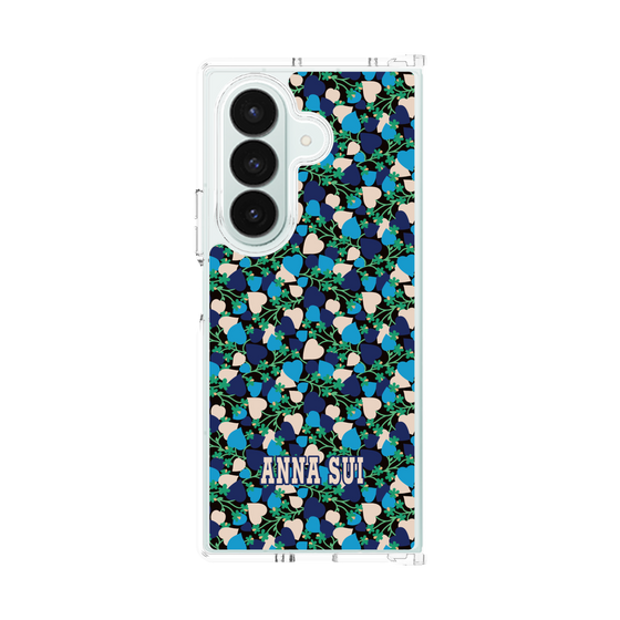 クリアケース［ ANNA SUI - HEARTS VINE - BLUE ］