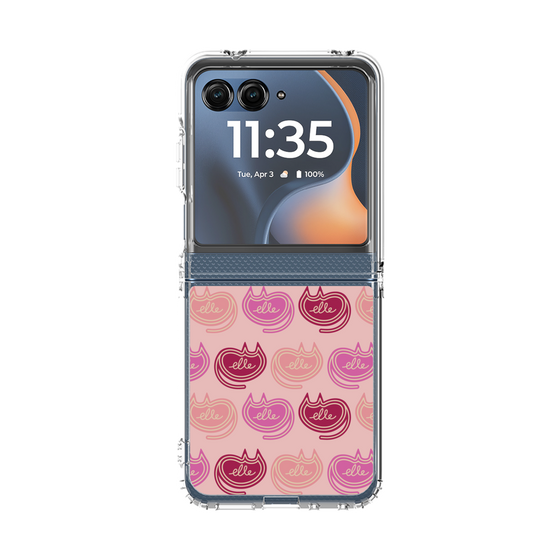 クリアケース［ ELLE - Cat Pattern - ピンク ］