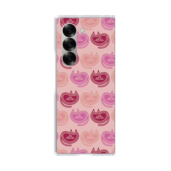 クリアケース［ ELLE - Cat Pattern - ピンク ］
