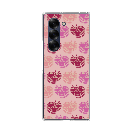 クリアケース［ ELLE - Cat Pattern - ピンク ］