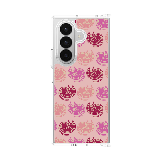クリアケース［ ELLE - Cat Pattern - ピンク ］