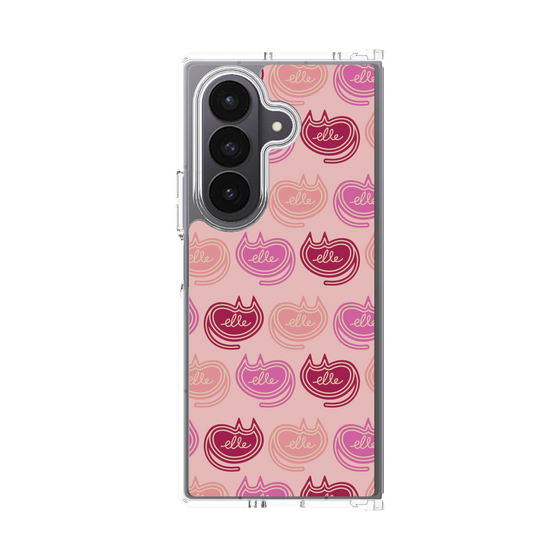 クリアケース［ ELLE - Cat Pattern - ピンク ］