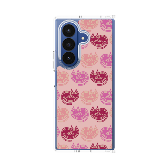 クリアケース［ ELLE - Cat Pattern - ピンク ］
