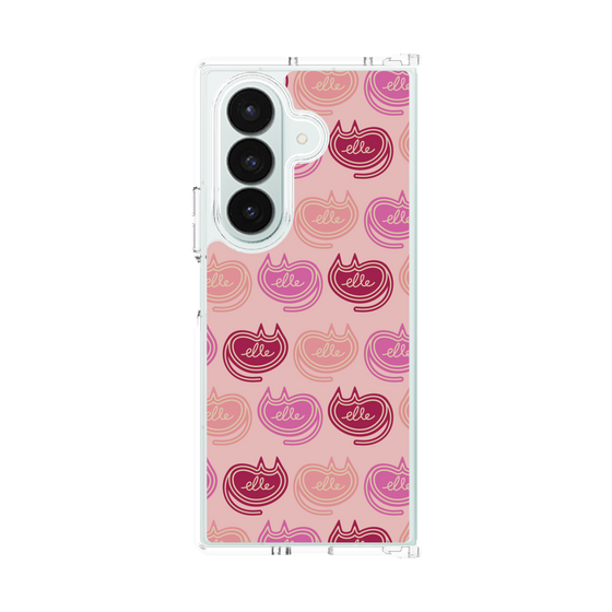 クリアケース［ ELLE - Cat Pattern - ピンク ］