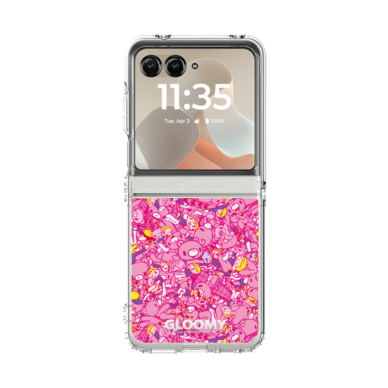 クリアケース［ グルーミー - パターン - ピンク ］