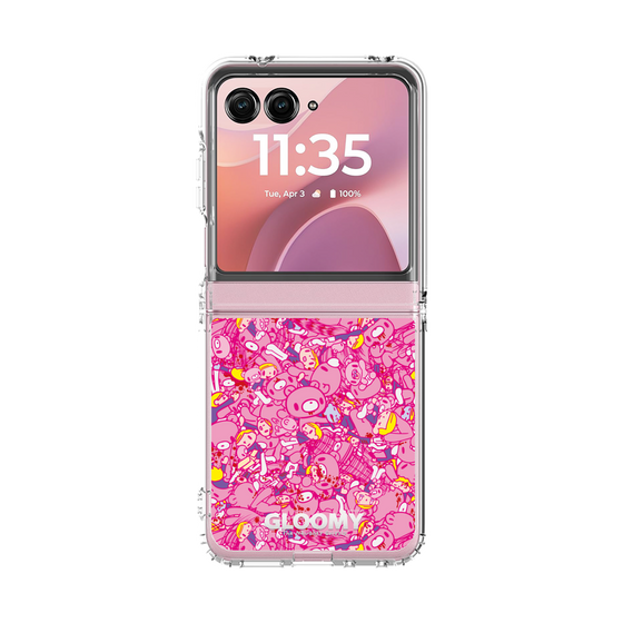 クリアケース［ グルーミー - パターン - ピンク ］