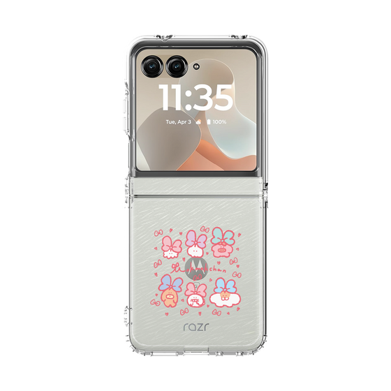 クリアケース［ もくもくちゃん - リボン ］