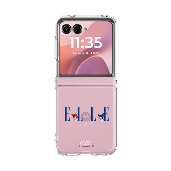 クリアケース［ ELLE×マイメロディ＆クロミ - ロゴ ］