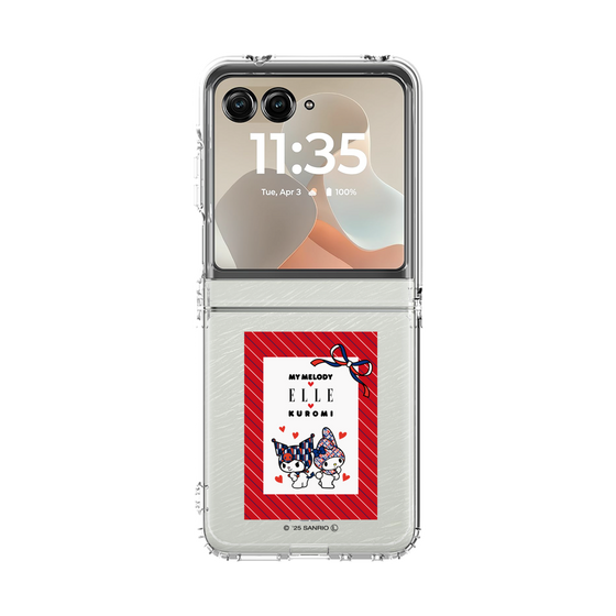 クリアケース［ ELLE×マイメロディ＆クロミ - トリコロールカラーグラフィック1 ］