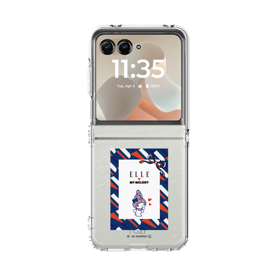 クリアケース［ ELLE×マイメロディ＆クロミ - トリコロールカラーグラフィック3 ］