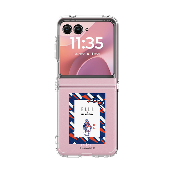 クリアケース［ ELLE×マイメロディ＆クロミ - トリコロールカラーグラフィック3 ］