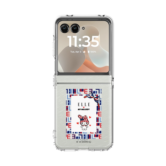 クリアケース［ ELLE×マイメロディ＆クロミ - トリコロールカラーグラフィック5 ］