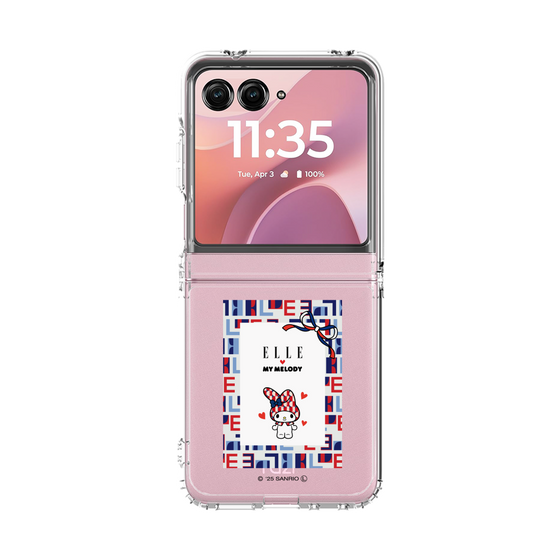 クリアケース［ ELLE×マイメロディ＆クロミ - トリコロールカラーグラフィック5 ］